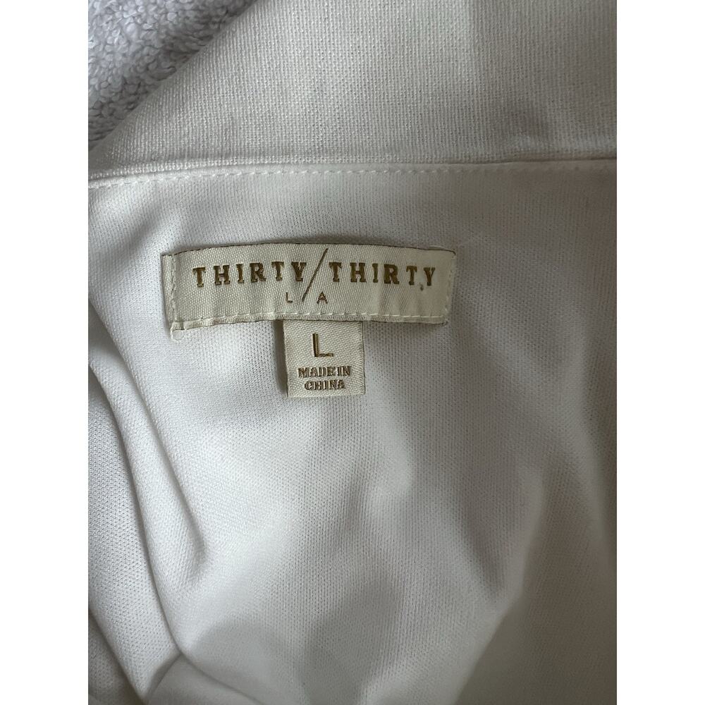 NWT Thirty/Thirty LA White Red Cherry Print Linen Blend 2 Piece skirt Set Size L - Picture 7 of 10